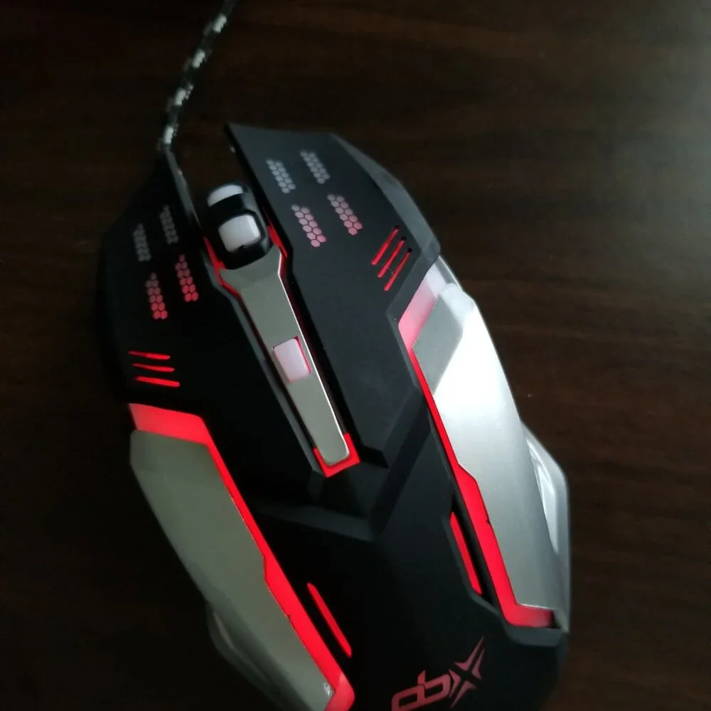 LOT 3 Gladiator Wired Precision Gaming Mouse LED Backlight Geared‎ Up 6 Buttons!
